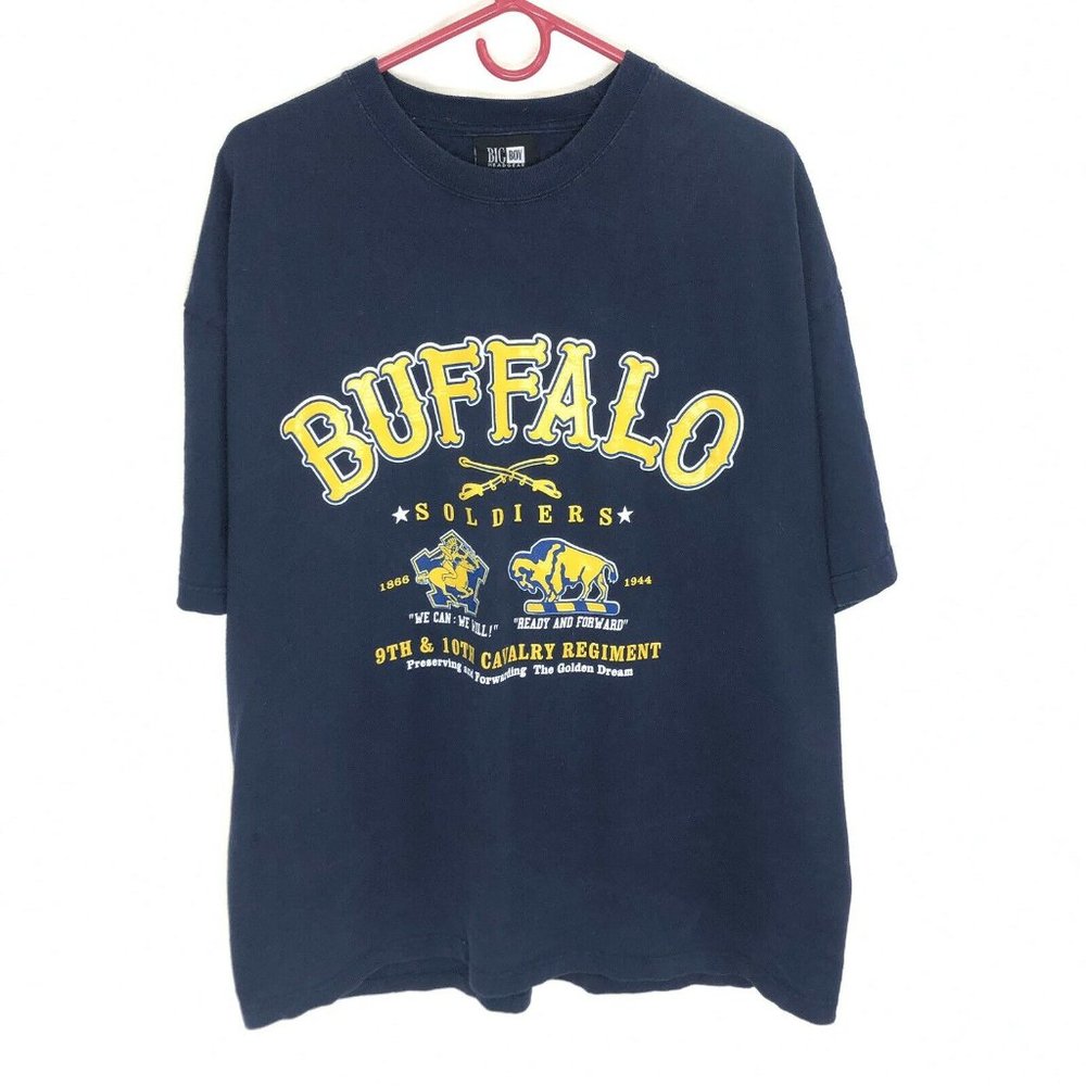 BUFFALO SOLDIERS T-shirt XL Blue Vintage Double